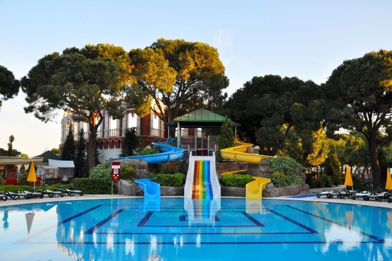 Recreational Swimming Pool with colorful slides