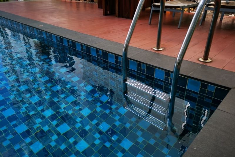 swimming pool blue coloured tiles by Pool Builders Newcastle