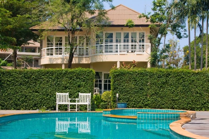 Shared swimming pool at a multi-storey Newcastle property