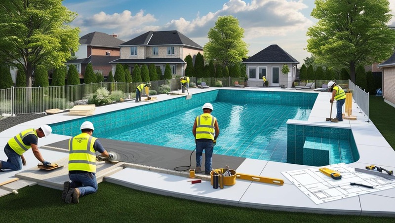 Pool Builders Charlestown – Infinity Edge Concrete Pool on Sloped Property with Scenic Views