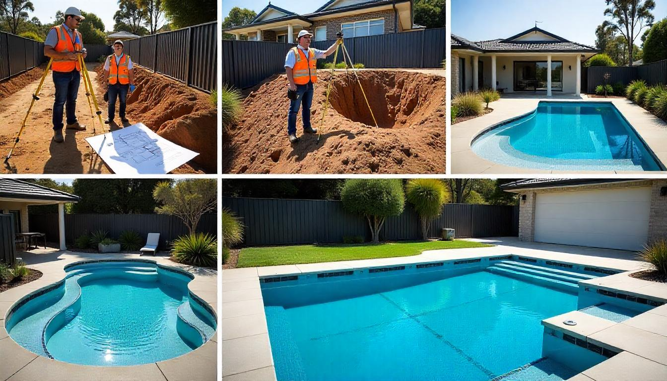 Complete Pool Construction Process in Mayfield NSW – From Site Survey to Finished Luxury Pool Installation by Top Notch Builders