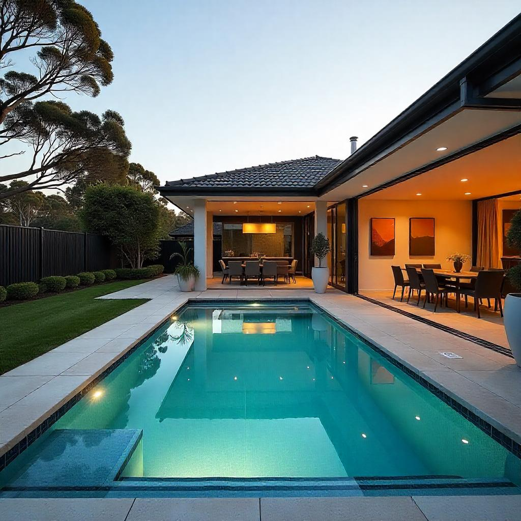 Custom Cardiff Backyard Pool with Lakeside Influence and 3D Design Visualization