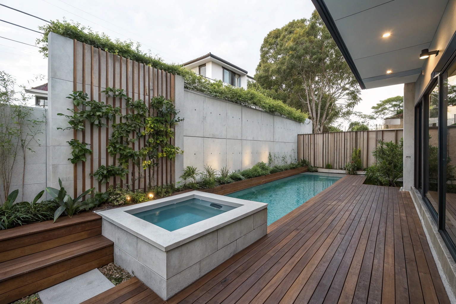 Space-saving plunge pool installation perfect for Newcastle urban properties and smaller backyards