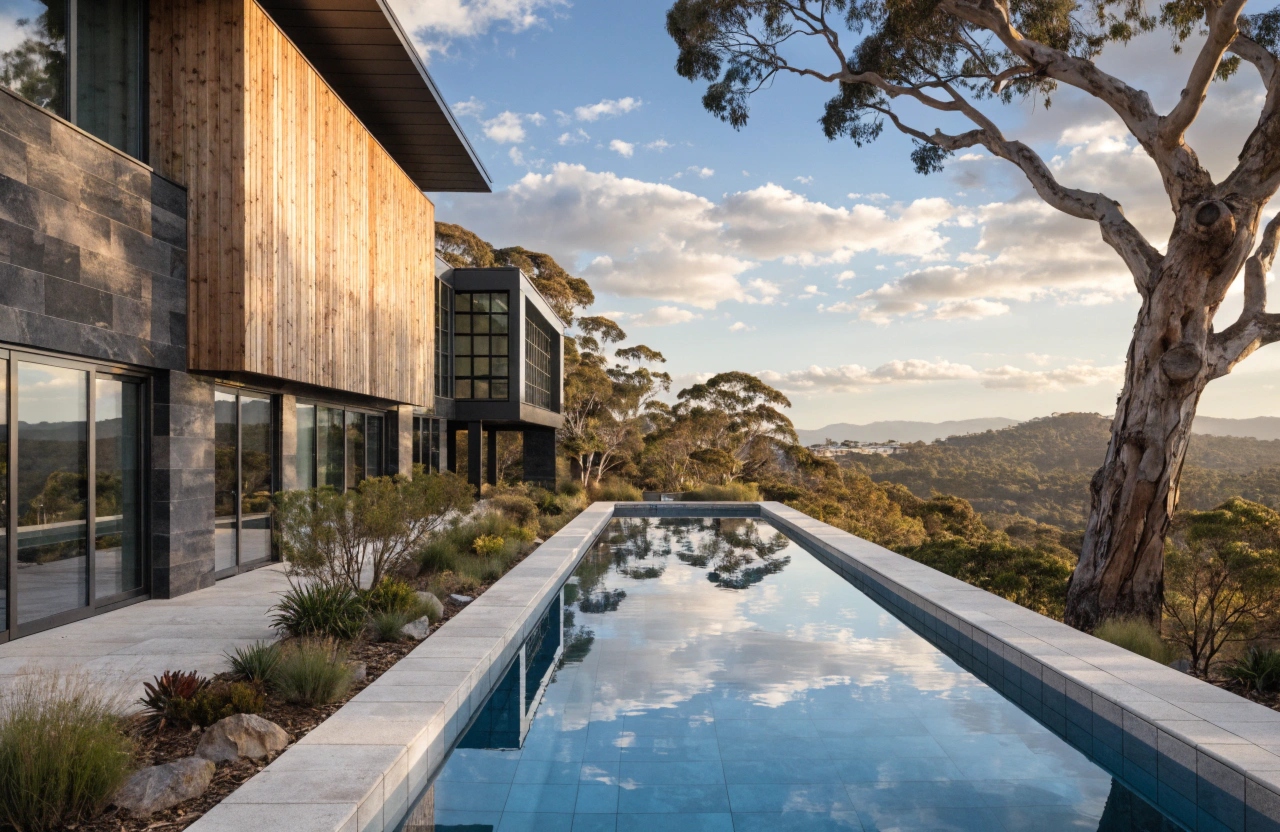 Lap pool installation on a large residential block in the Morisset area
